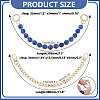 2Pcs 2 Styles 14mm Blue Round Resin Imitation Gemstone Beaded Bag Decorative Chains & Iron Curb Chain Short Bag Straps Sets PURS-AR0001-05-2