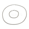 304 Stainless Steel Cuban Link Chain Bracelets & Necklaces Jewelry Sets SJEW-B019-03A-P-2
