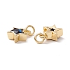 Brass Cubic Zirconia Charms FIND-Z005-02E-2