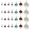 28Pcs 7 Styles Mixed Gemstone Pendants PALLOY-AB00215-1