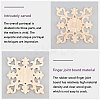 Natural Solid Wood Carved Onlay Applique Craft WOOD-WH0101-64-4