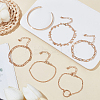 6Pcs 6 Style Alloy Paperclip & Cable & Figaro Chain Bracelets Set BJEW-AN0001-09-7