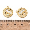 304 Stainless Steel & Natural Shell & Rhinestone Pendants SA-CBA49D2-06G-01-3