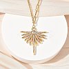 304 Stainless Steel Micro Pave Clear Cubic Zirconia Pendant Necklaces for Women LS-NJEW-Z103-01G-06-3