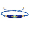 Glass Seed Bead Link Bracelets ZX2493-3-2