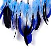 Handmade Evil Eye Woven Net/Web with Feather Wall Hanging Decoration LS-HJEW-K035-07-4