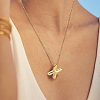 1pc Brass Chain with Alloy Letter Pendants Necklaces NJEW-LP0001-41X-G-4