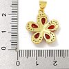 Rack Plating Brass Micro Pave Cubic Zirconia Pendants KK-G513-93G-01-3