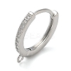Rack Plating Brass Micro Pave Cubic Zirconia Hoop Earrings Findings KK-K392-33G-4