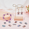 36Pcs 9 Colors Printed Alloy Enamel Pendants ENAM-SC0005-42-4