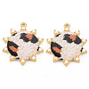 Rack Plating Printed Alloy Pendants ENAM-Q445-010C-NR-1