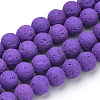 Synthetic Lava Rock Beads Strands G-S277-8mm-06-1