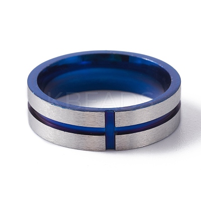 201 Stainless Steel Plain Band Rings RJEW-TAC0002-006B-BLP-1
