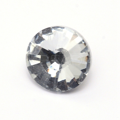 Glass Rhinestone Button BUTT-WH0015-21D-01-1