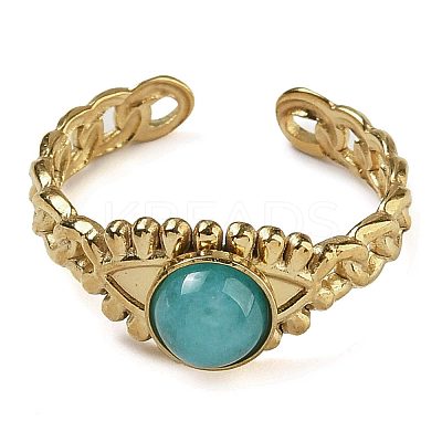 Natural Amazonite Finger Rings RJEW-U027-01G-04-1
