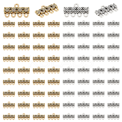80Pcs 2 Colors Tibetan Style Alloy Chandelier Component Links FIND-PH0018-72-1