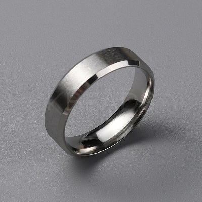 Matte Style 304 Stainless Steel Wide Band Finger Rings for Women Men RJEW-WH0009-14E-P-1