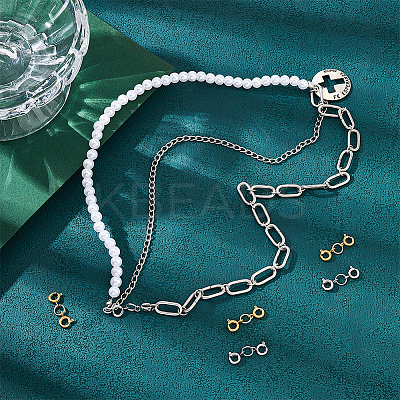 6Pcs 2 Colors 304 Stainless Steel Spring Ring Clasps FIND-AB00013-1