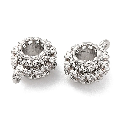 Brass Micro Pave Cubic Zirconia Tube Bails KK-H513-03P-1