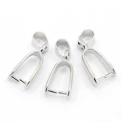 Grade AA Brass Ice Pick Pinch Bails for Pendant Making KK-M008-a-04P-NR-1