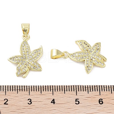 Flower Brass Micro Pave Cubic Zirconia Pendants KK-E102-10G-1
