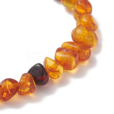 Natural Amber Beads Stretch Bracelets for Women BJEW-JB13256-02-1