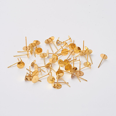 Brass Stud Earring Findings KK-A251-G-NF-1