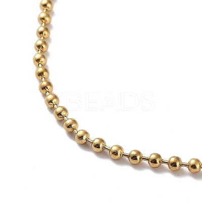 Ion Plating(IP) 304 Stainless Steel Ball Chain Necklace LS-NJEW-D045-03G-1