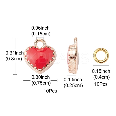 Heart Alloy Enamel Charms ENAM-YW0002-85A-1