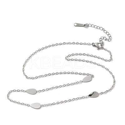 304 Stainless Steel Link Chain Necklaces for Women Men NJEW-K292-01J-P-1