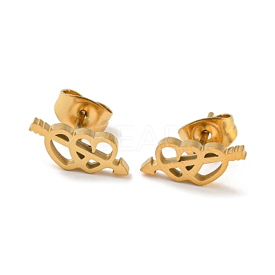 Golden 304 Stainless Steel Stud Earrings for Women EJEW-E294-01G-02-1