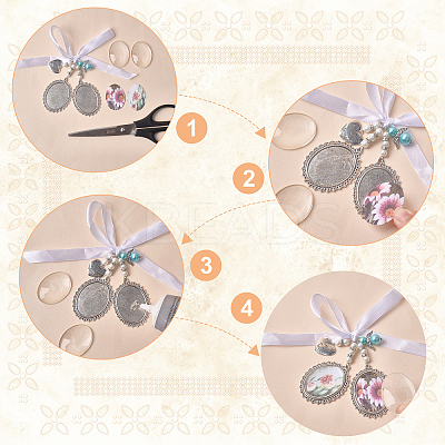 Tibetan Style Alloy & Glass Photo Frame Pendant HJEW-CA0001-06-1