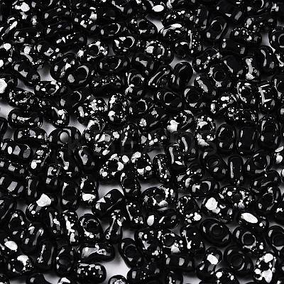 Picasso Spray Painted Glass Seed Beads SEED-T006-04-37-1