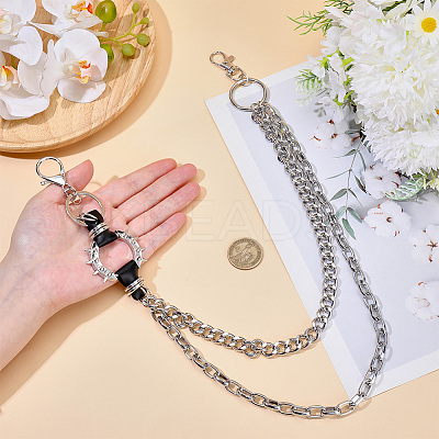 1Pc Alloy Double Layer Chain Belts for Pants AJEW-GF0011-93A-1