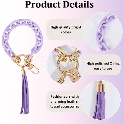 2Pcs Acrylic & Zine Alloy & PU Pendant Decoration KEYC-CL0001-44C-1