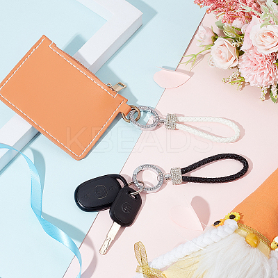 2Pcs 2 Colors Imitation Leather Keychain KEYC-GA0001-13-1