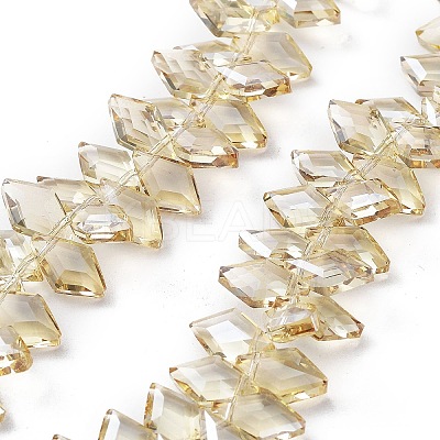 Electroplate Rhombus Glass Beads Strands EGLA-A036-12A-PL04-1