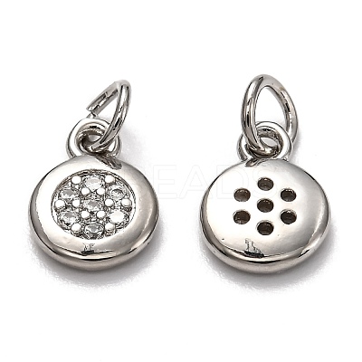 Brass Micro Pave Cubic Zirconia Charms ZIRC-H119-09P-1