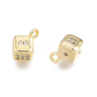 Brass Pave Clear Cubic Zirconia Charms KK-N231-346-1
