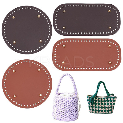 4Pcs 4 Style PU Leather Knitting Crochet Bags Nail Bottom Shaper Pad DIY-PH0009-50-1
