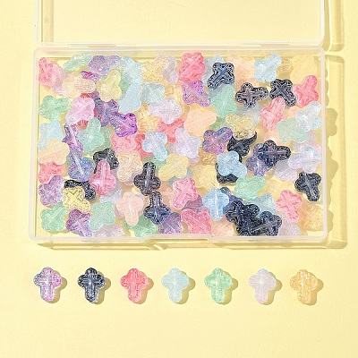 120Pcs 9 Colors Transparent Spray Paint Glass Beads GLAA-FS0002-12C-1