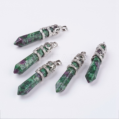 Natural Ruby in Zoisite Big Pointed Pendants G-G738-A-04-1