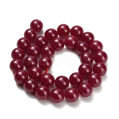 Lab Grown Red Corundum Beads Strands G-L634-B03-12mm-1