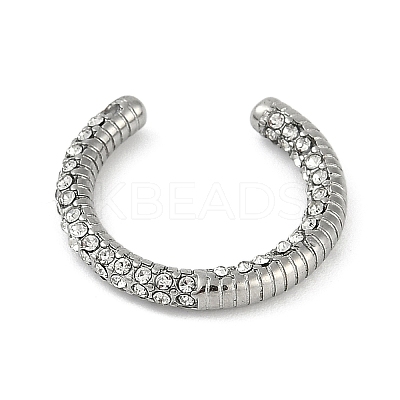 304 Stainless Steel Ring with Rhinestones RJEW-D083-08P-1