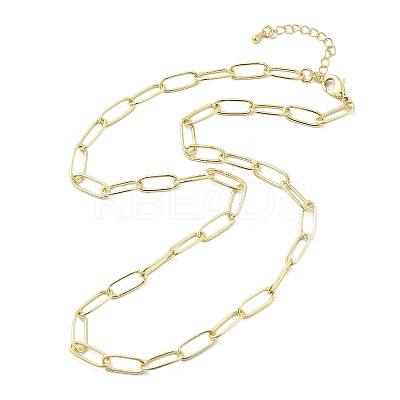 Brass Paperclip Chain Necklaces NJEW-A042-17G-04-1