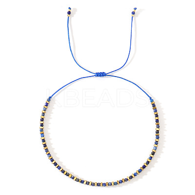 Natural Lapis Lazuli Beaded Beaided Bead Barcelets for Women Men VG0816-4-1