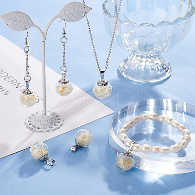 6Pcs Transparent Globe Glass Bubble Cover Pendants G-FG0001-06-1