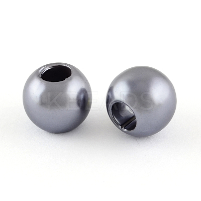 ABS Plastic Imitation Pearl European Beads X-MACR-R530-12mm-A50-1