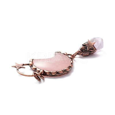 Natural Rose Quartz Big Pendants G-M383-25C-1