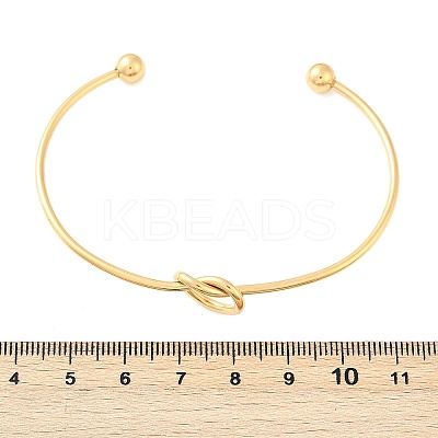 Ion Plating(IP) 304 Stainless Steel Knot Cuff Bangles for Women LS-BJEW-M233-04G-1